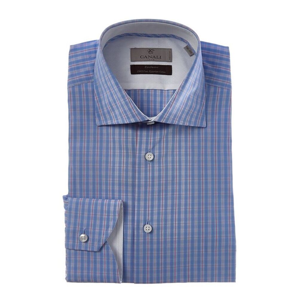 Canali Mens  Dress Shirt, Blue
